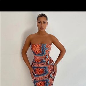 Summer skinny backless print club dress and casual dress for women